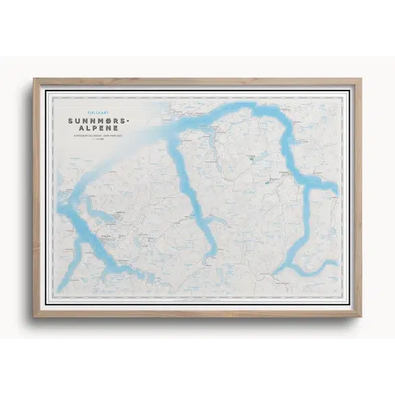 Fjellkart Sunnmørsalpene (50x70 cm)-Maps-Dapamaps-Hyttefeber