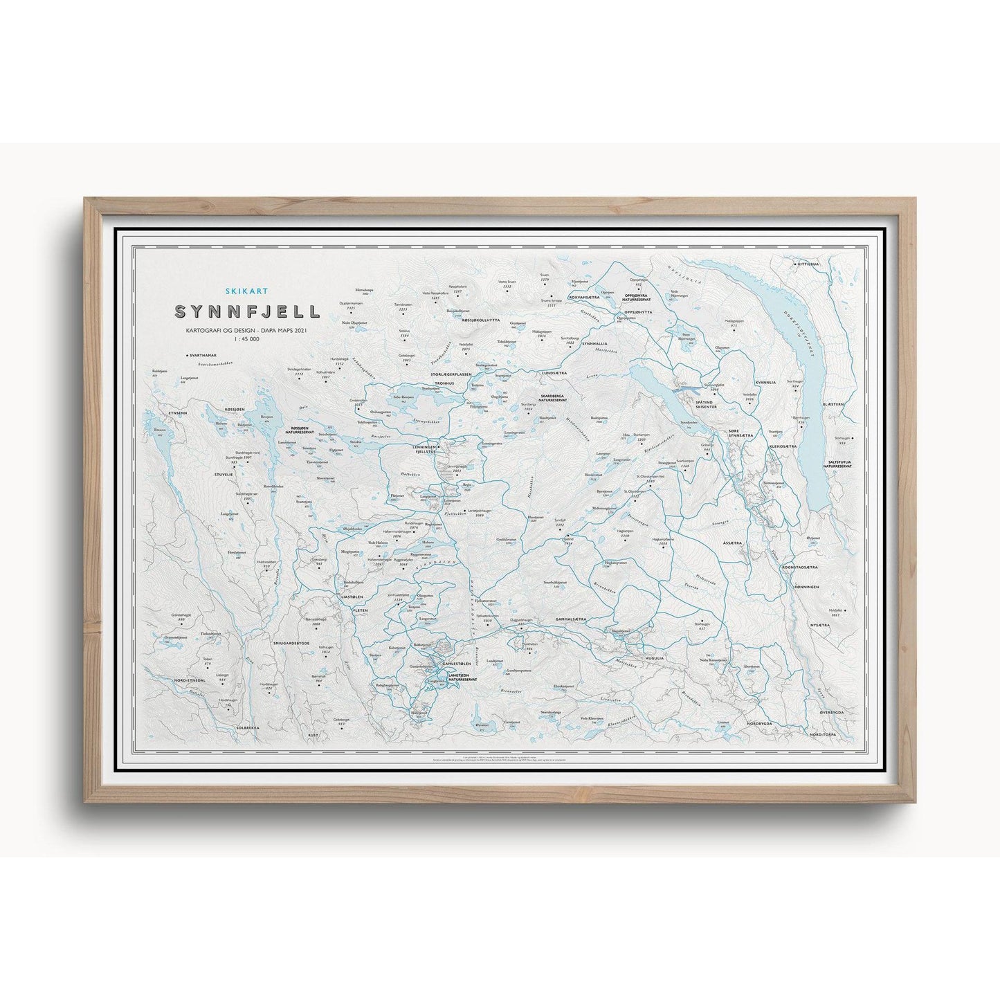 Skikart Synnfjell (50x70 cm)-Maps-Dapamaps-Hyttefeber