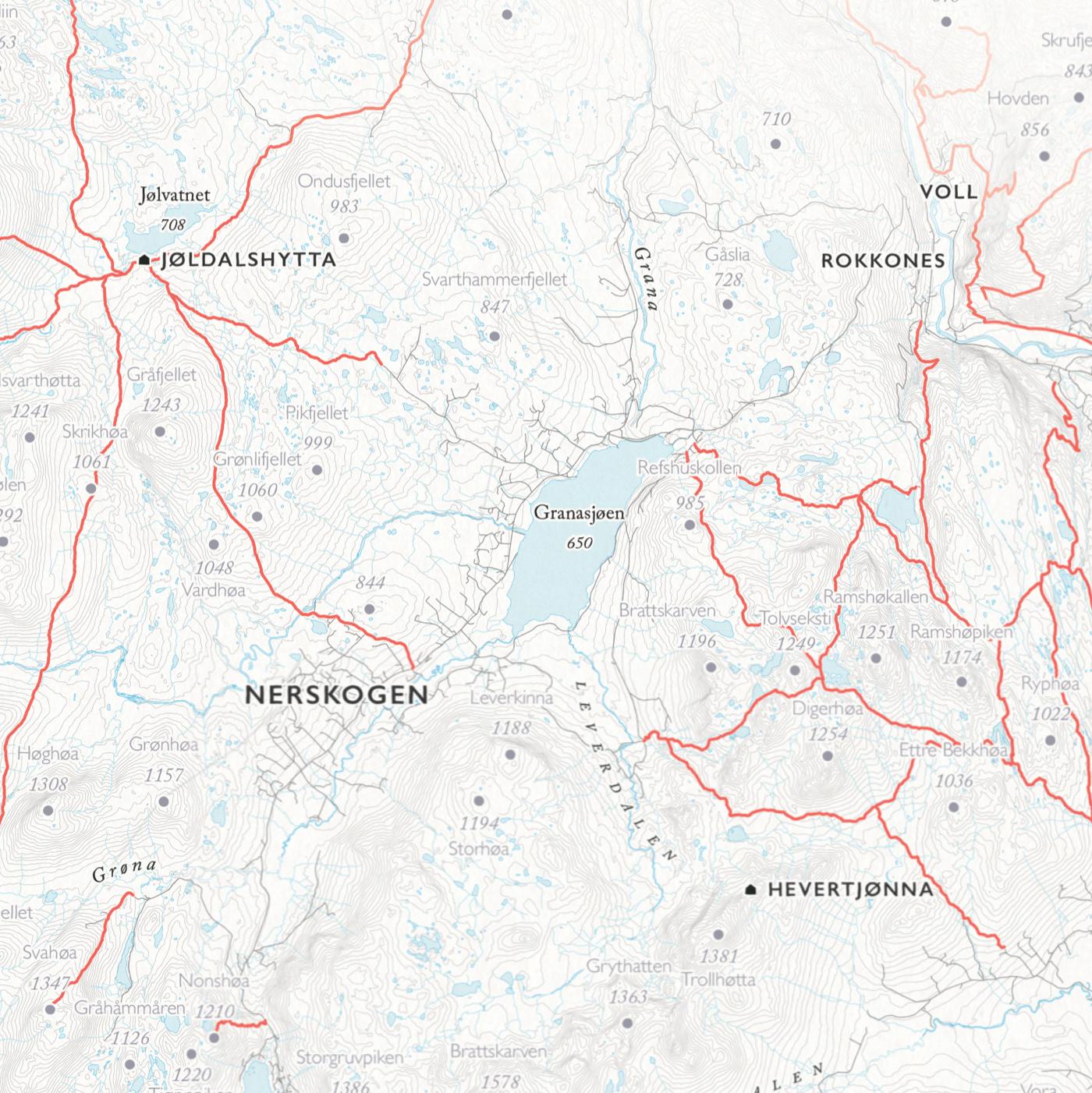 Turkart Trollheimen (50x70 cm)-Maps-Dapamaps-Hyttefeber