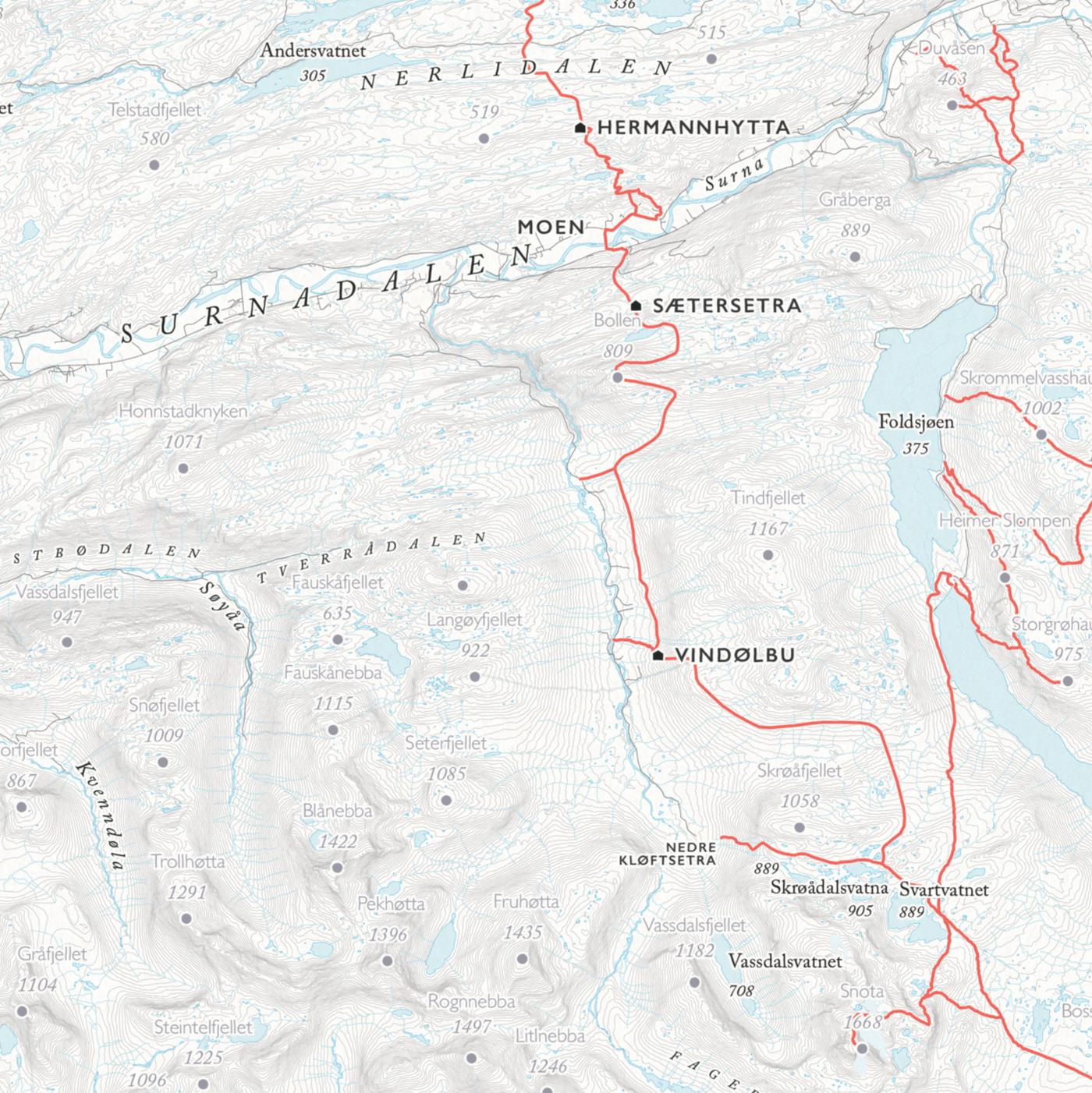 Turkart Trollheimen (50x70 cm)-Maps-Dapamaps-Hyttefeber