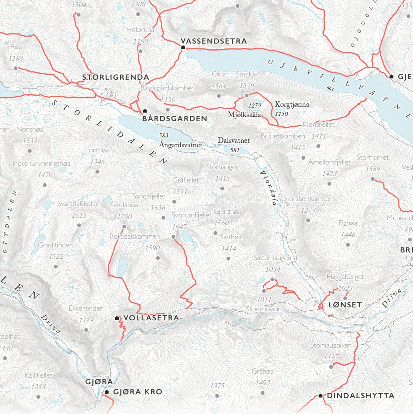 Turkart Trollheimen (50x70 cm)-Maps-Dapamaps-Hyttefeber