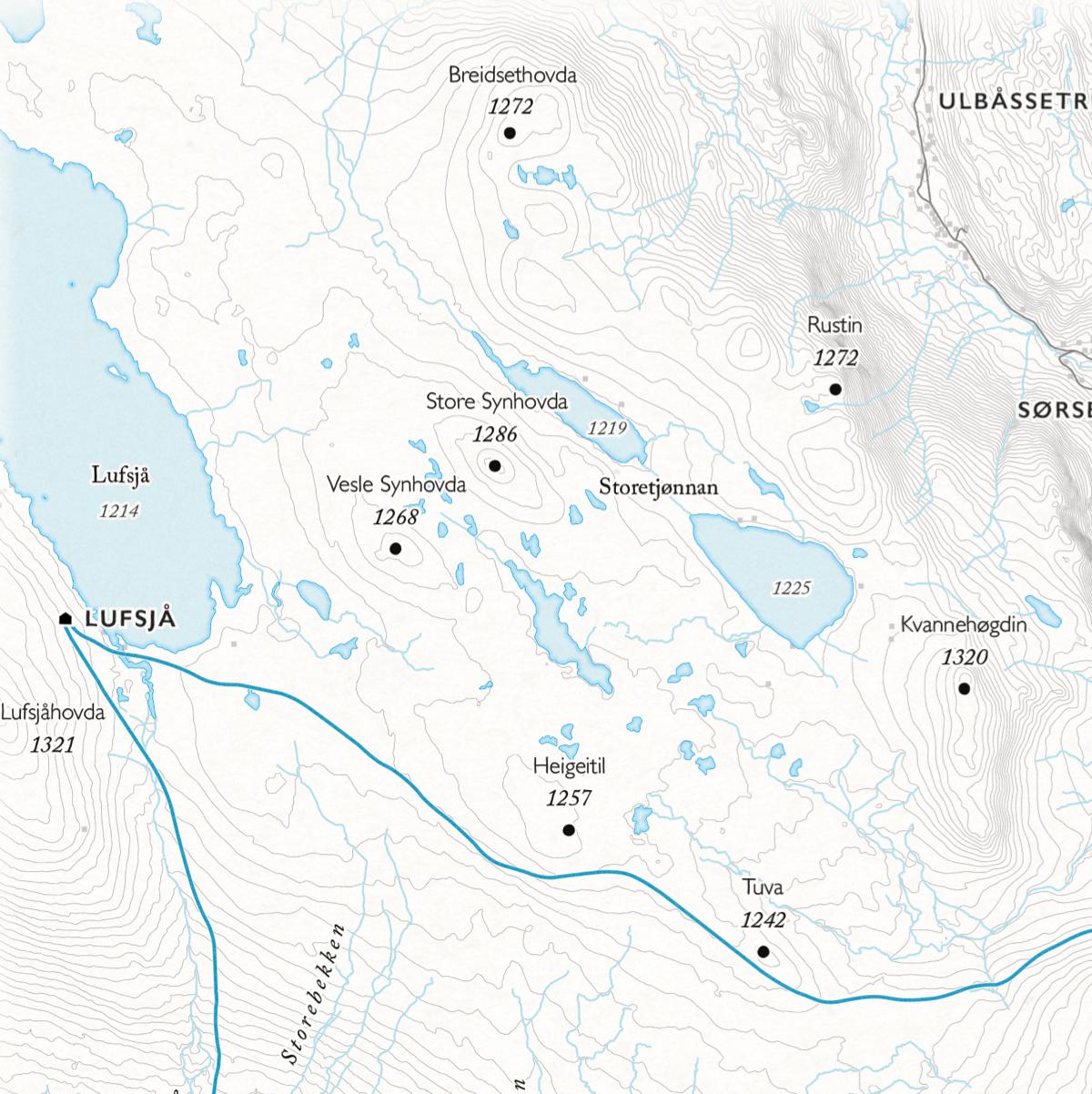 Skikart Vegglifjell - Skirvedalen (50x70 cm)-Maps-Dapamaps-Hyttefeber