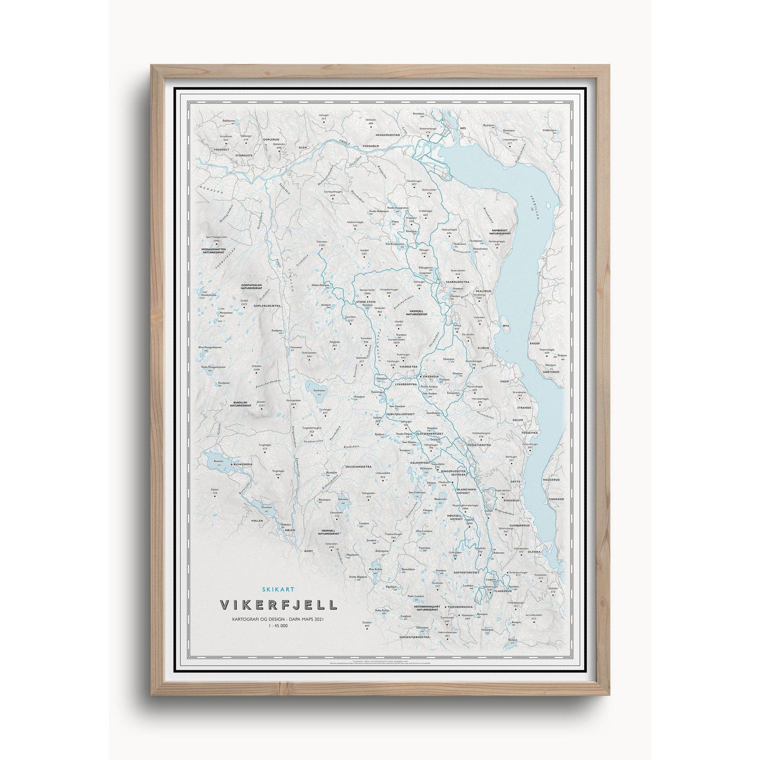 Skikart Vikerfjell (50x70 cm)-Maps-Dapamaps-Hyttefeber
