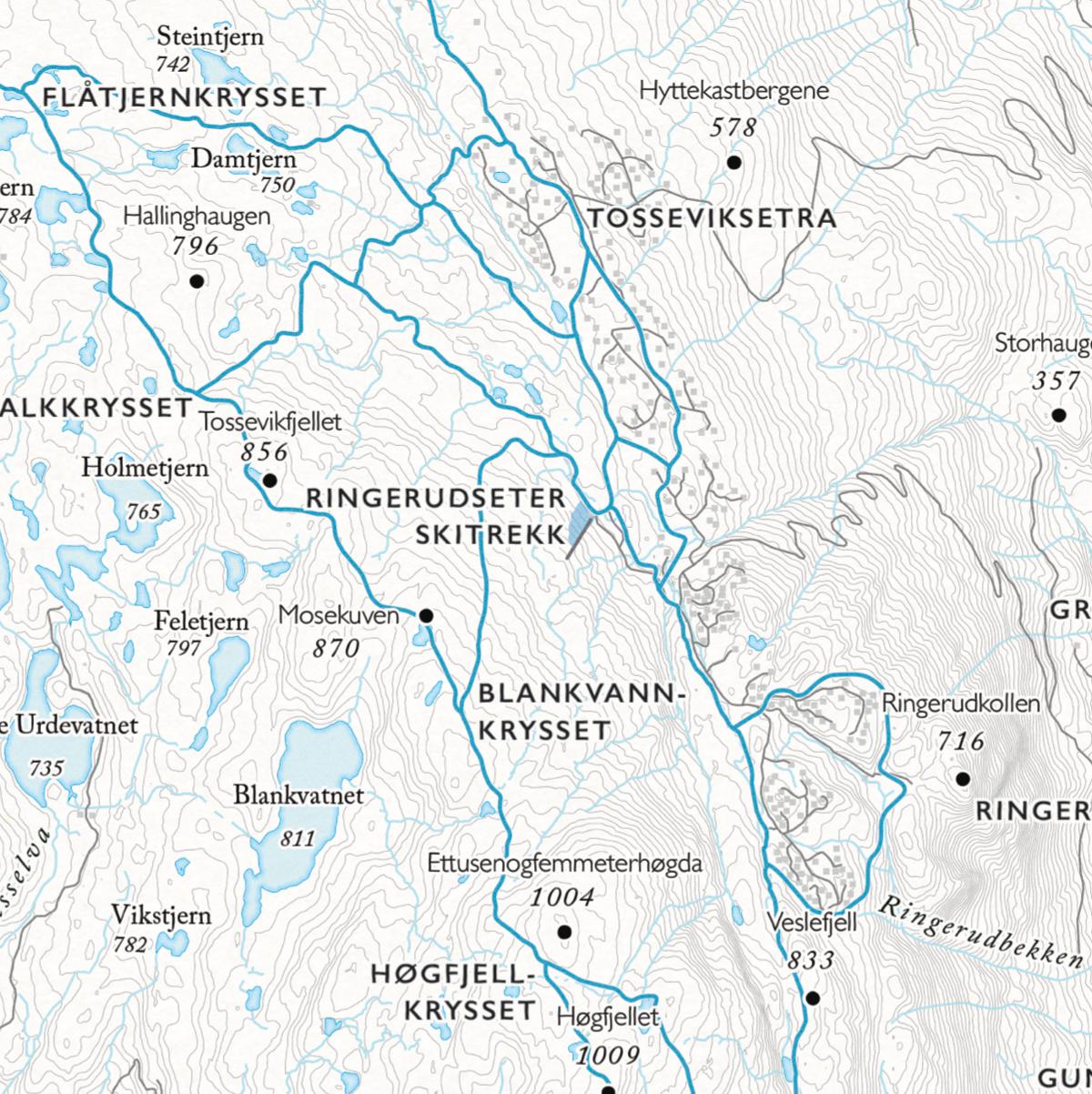 Skikart Vikerfjell (50x70 cm)-Maps-Dapamaps-Hyttefeber