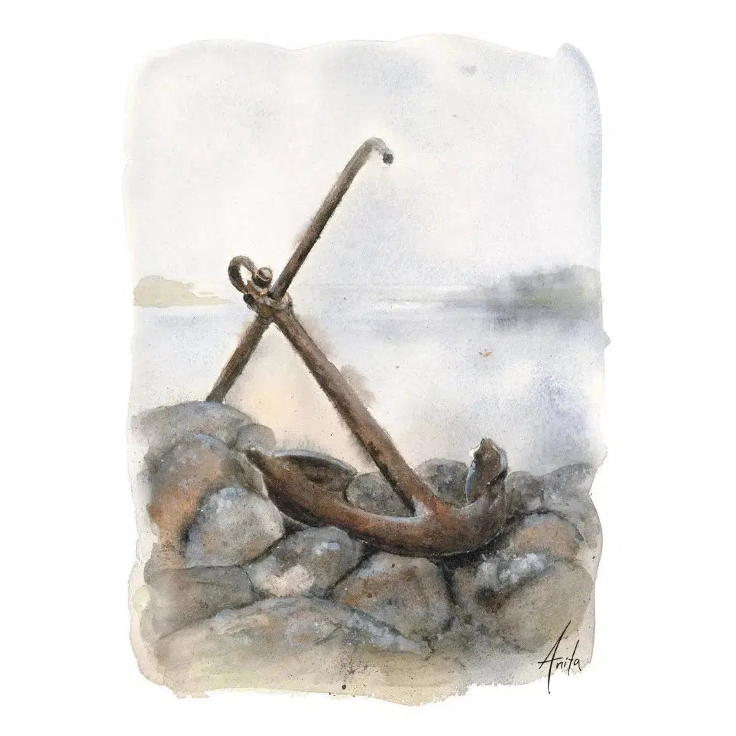 NordicWild Kunsttrykk Anker - 30x40cm - Akvarellpapir-Kunstrykk-NordicWild-Hyttefeber