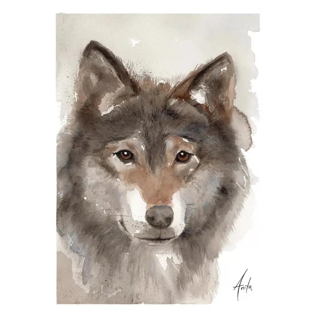 NordicWild Kunsttrykk Ulv - 30x40cm - Akvarellpapir-Kunstrykk-NordicWild-Hyttefeber