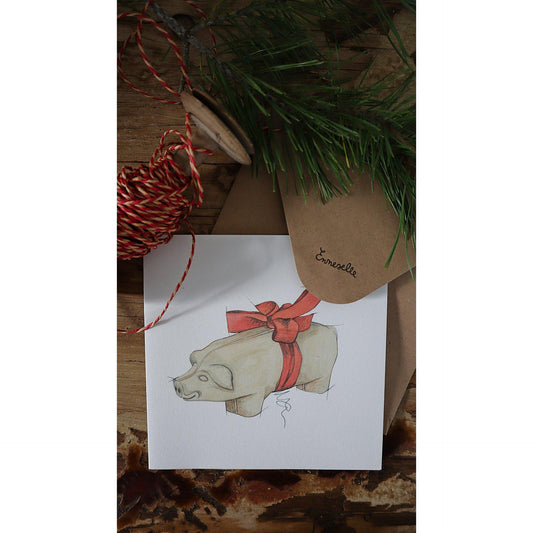 Store kunstkort - Marsipangris-Til Veggen-Emmeselle-Hyttefeber