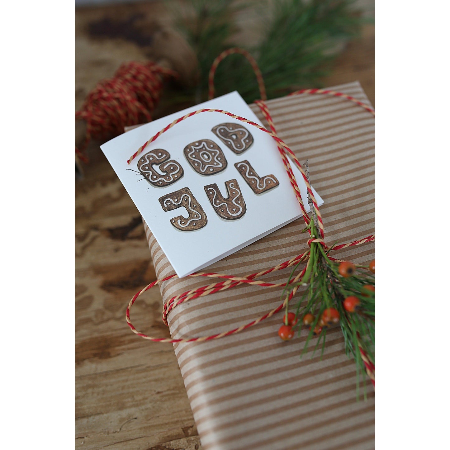 Store kunstkort - God jul-pepperkaker-Til Veggen-Emmeselle-Hyttefeber