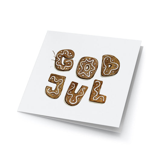 Store kunstkort - God jul-pepperkaker-Til Veggen-Emmeselle-Hyttefeber