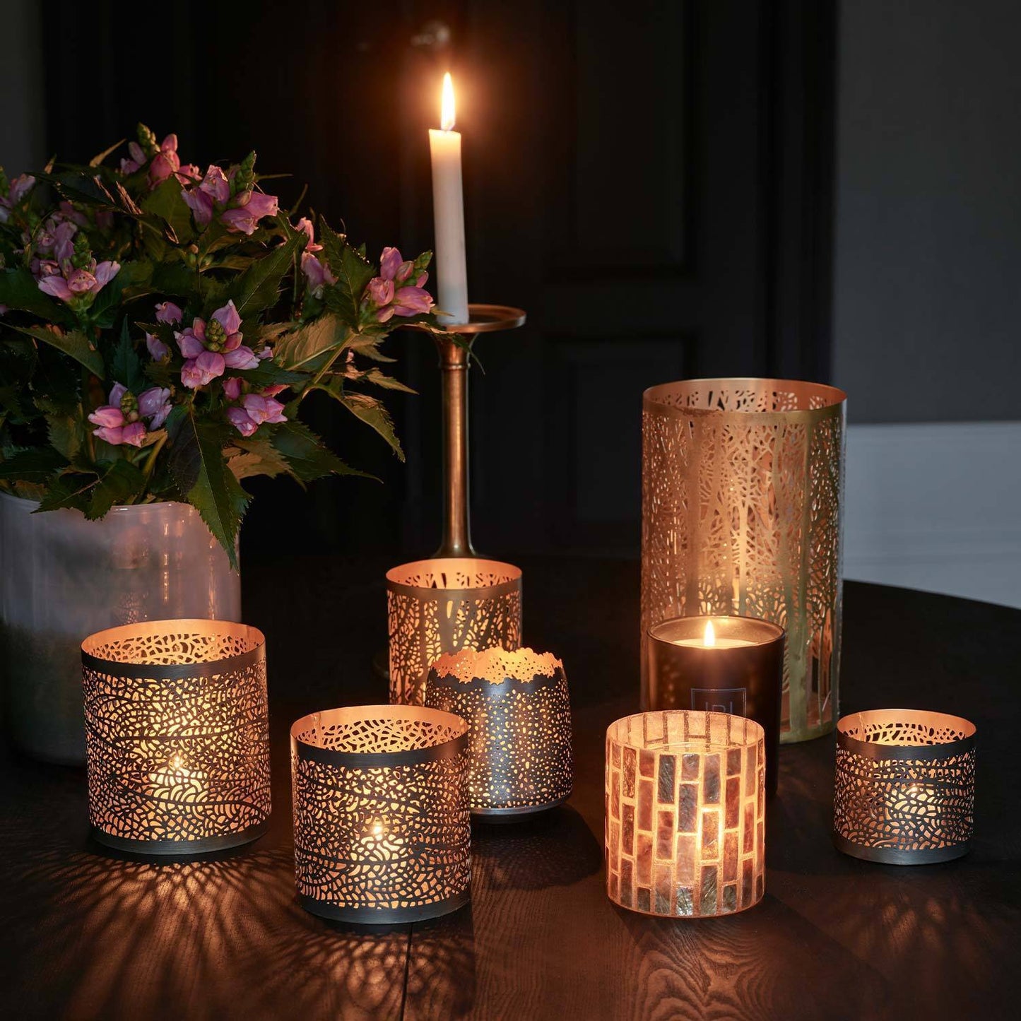 HB Lyslykt Sett á 3 i Gaveeske-Lyslykter-Lama-Hyttefeber