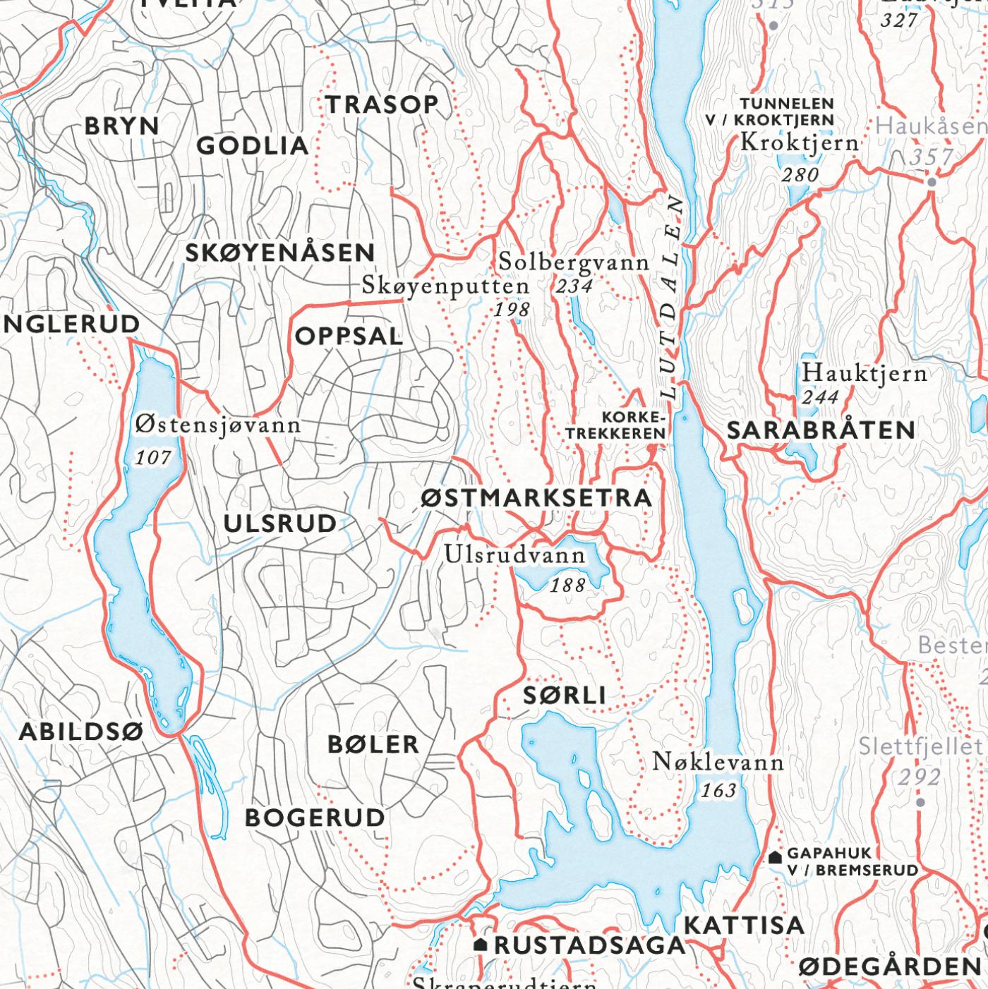 Turkart Oslo Østmarka-Posters, Prints, & Visual Artwork-Dapa Maps-Hyttefeber