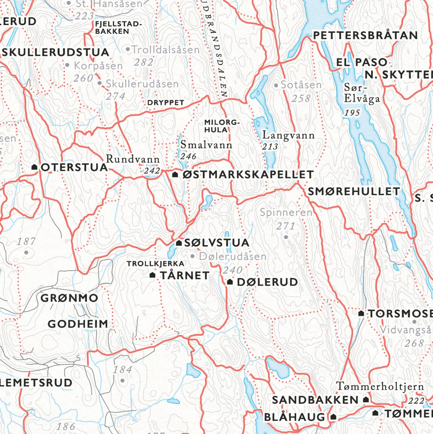 Turkart Oslo Østmarka-Posters, Prints, & Visual Artwork-Dapa Maps-Hyttefeber