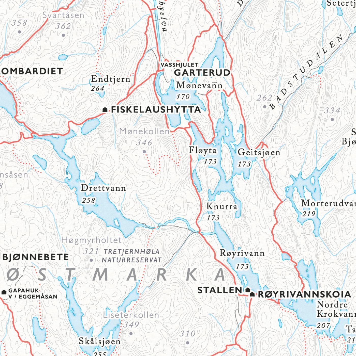 Turkart Oslo Østmarka-Posters, Prints, & Visual Artwork-Dapa Maps-Hyttefeber