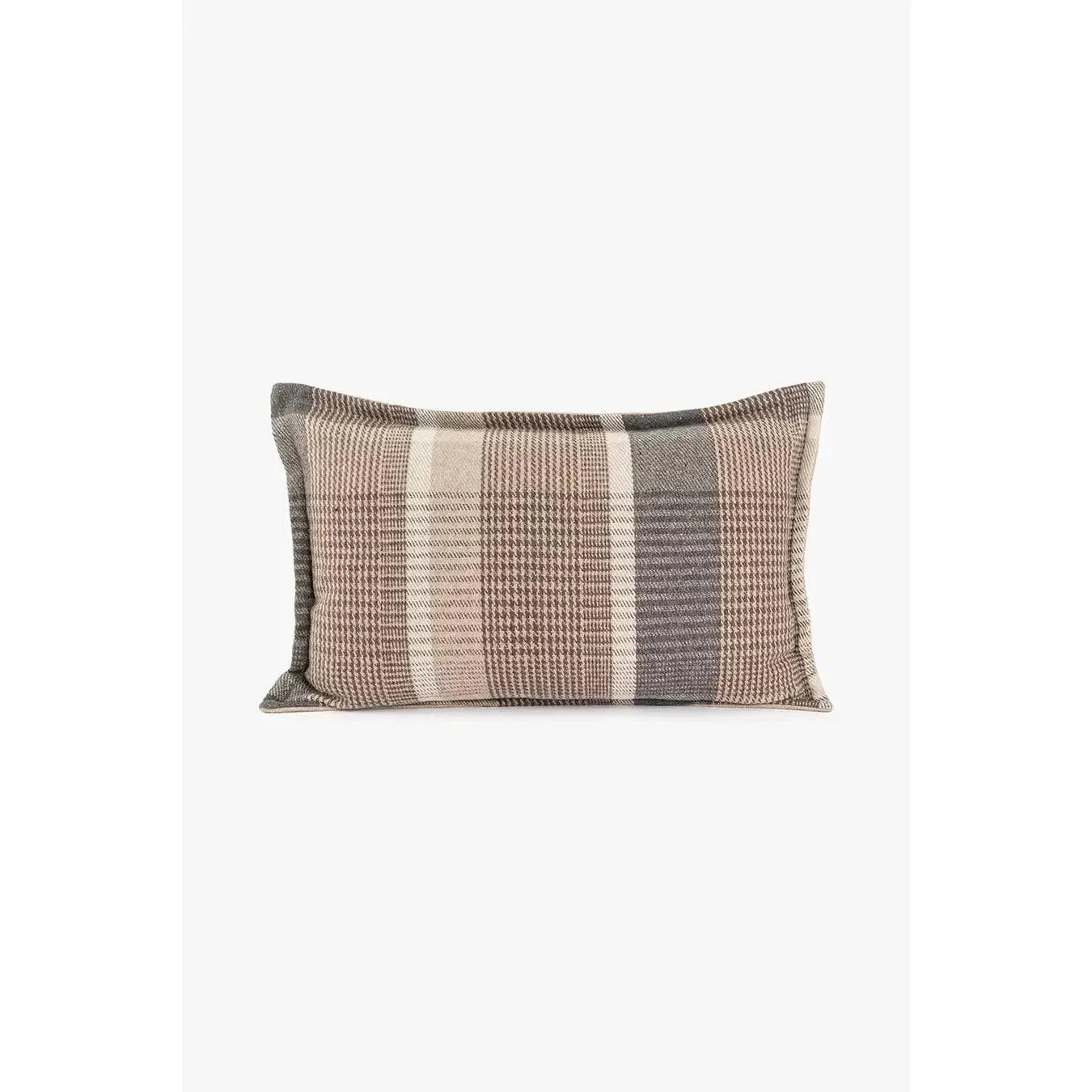 NYHET - Putetrekk i ull med ruter - Beige - 40x60 cm-Lama-Hyttefeber