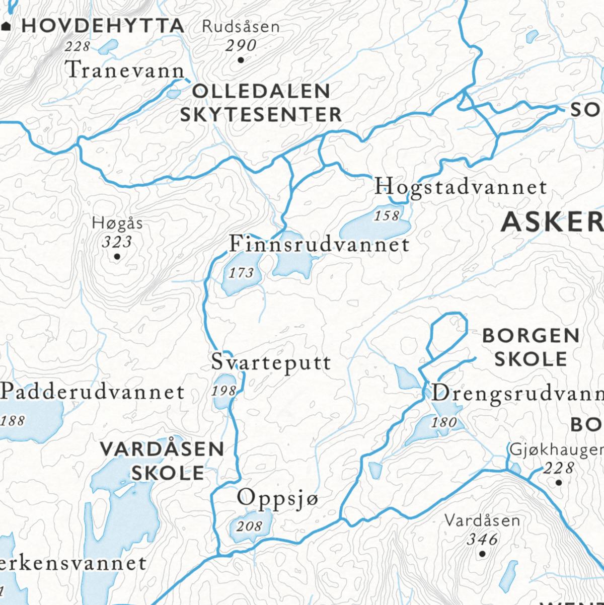 Skikart Vestmarka og Kjekstadmarka (50x70 cm) - Dapa Maps