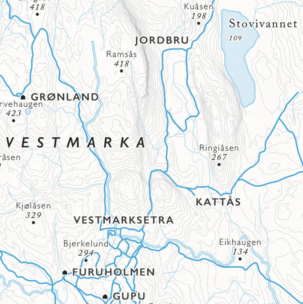 Skikart Vestmarka og Kjekstadmarka (50x70 cm) - Dapa Maps