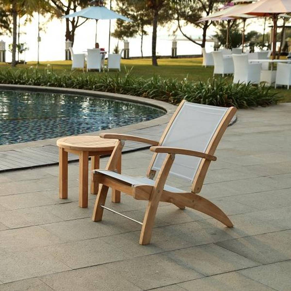 Somerville hagestol (Sammenleggbar) - Teak Batyline - Grå-Hagemøbler-Westport Chair Company-Hyttefeber
