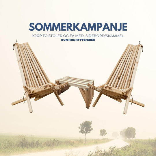 Stick pakke - Kjøp 2 stoler få med sidebord/skammel-Utemøbler-Hyttefeber-Hyttefeber