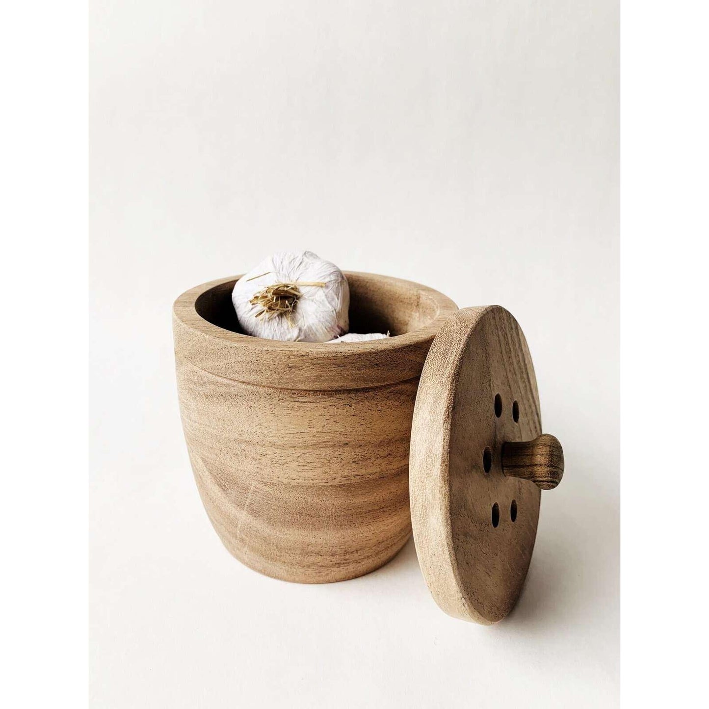 Hvitøkskrukke med lokk - akasietre - 12x15 cm-Trend Design-Hyttefeber