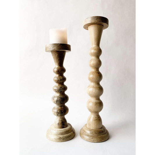 Lysestake i tre - for Kubbelys H 46 cm-lys-Trend Design-Hyttefeber