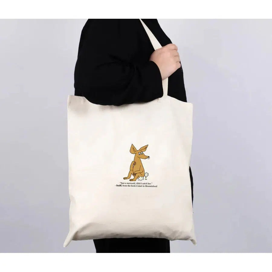 Moomin Tote Bag - Sniff - Hvit/Natur-Tote Bag-Moomin By NordicBuddies-Hyttefeber