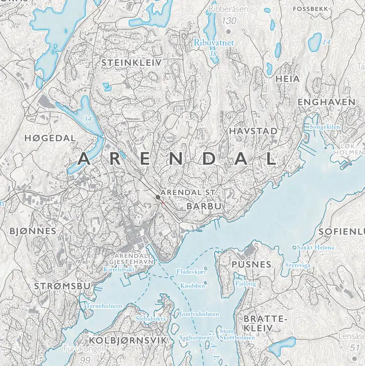 Skjærgårdskart Arendal (50x70 cm)-Maps-Dapamaps-Hyttefeber