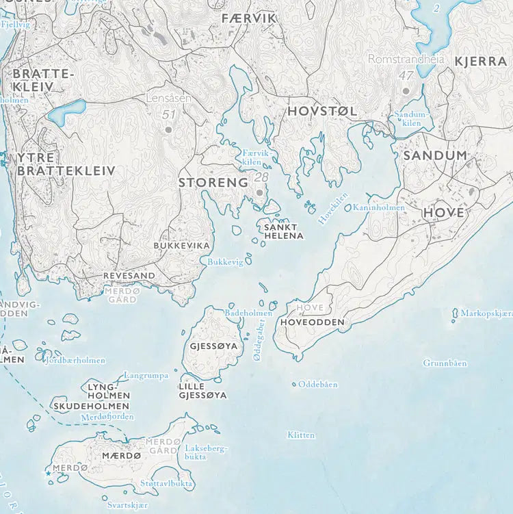 Skjærgårdskart Arendal (50x70 cm)-Maps-Dapamaps-Hyttefeber