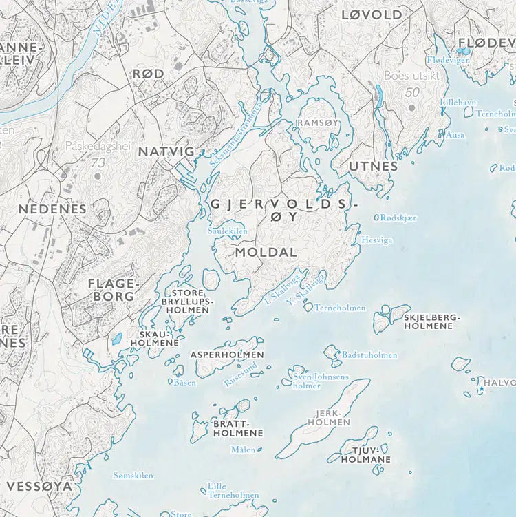 Skjærgårdskart Arendal (50x70 cm)-Maps-Dapamaps-Hyttefeber