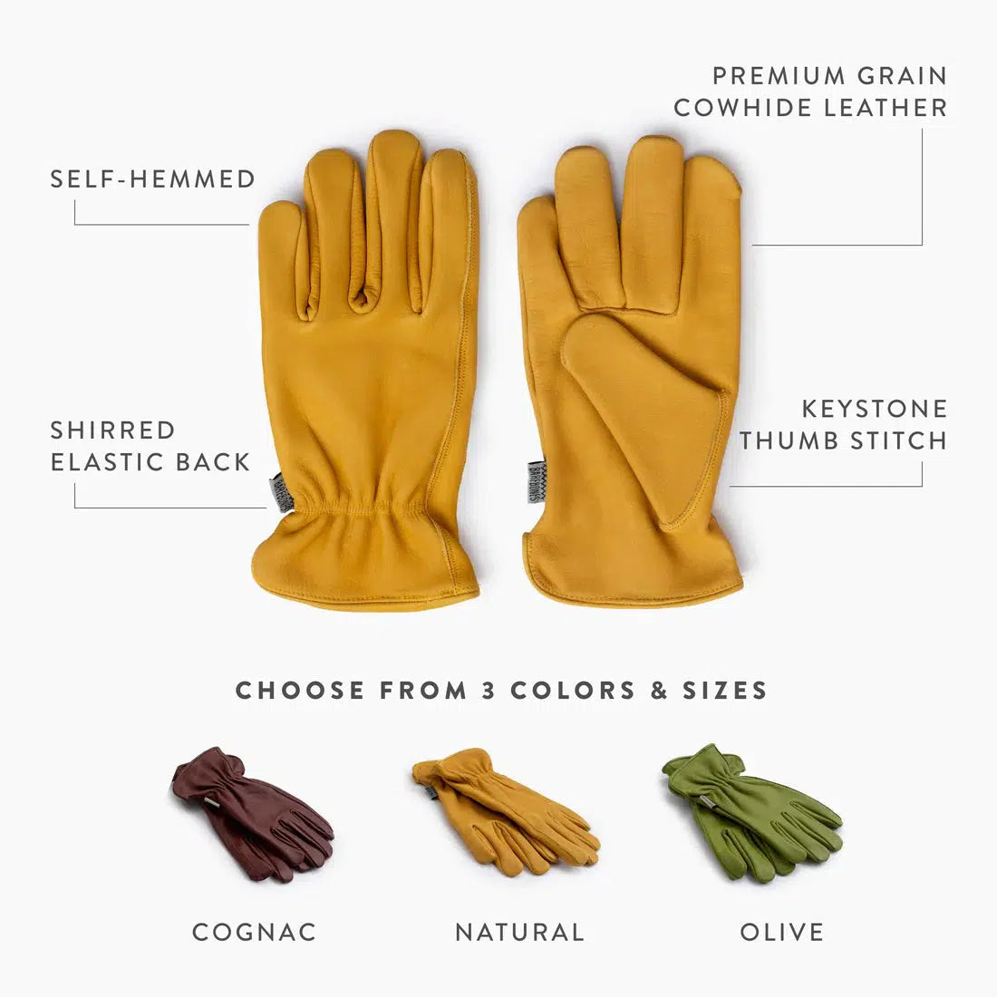 Barebones - Classic Work Glove - Natural Yellow-Barebones-Hyttefeber