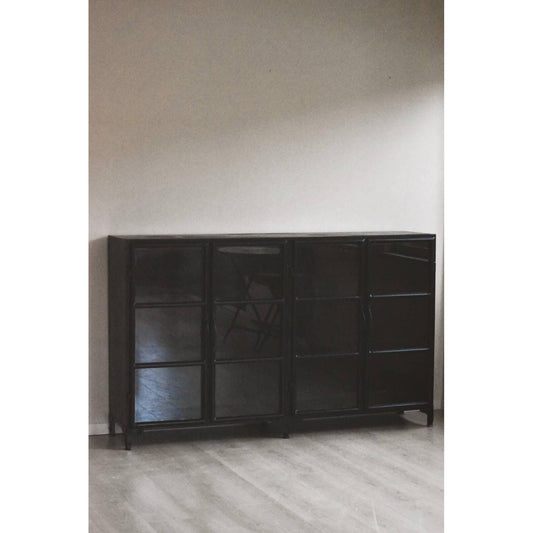 Skap i Metall Og Glass - 4 Dører 183x42x112cm-Møbler og Bord-Trend Design-Hyttefeber