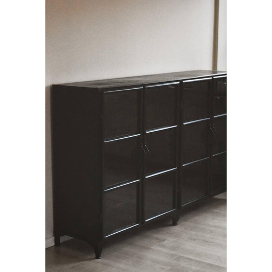 Skap i Metall Og Glass - 4 Dører 183x42x112cm-Møbler og Bord-Trend Design-Hyttefeber