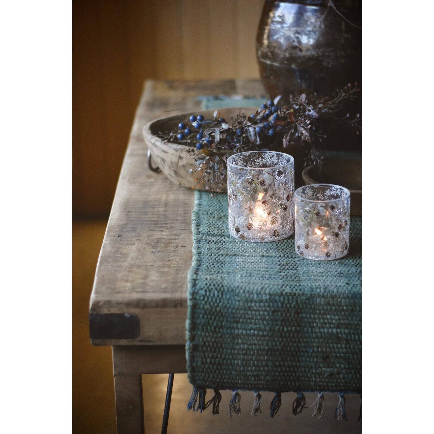 Løper - Bomull - Striper 40×140 Cm - Sjøgrønn-Dørmatte-Trend Design-Hyttefeber