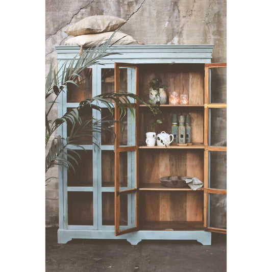 Vintage Skap - Blått - 160x55x203cm-Møbler og Bord-Trend Design-Hyttefeber
