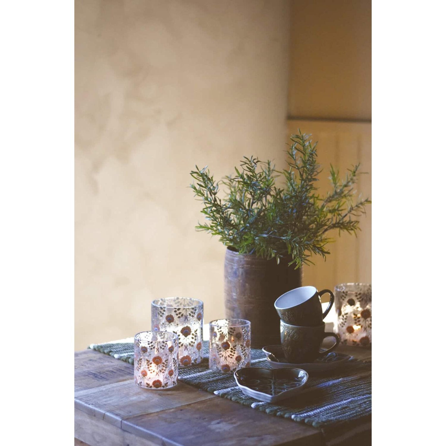 Løper - Bomull - Striper 40×140 Cm Grønn-Dørmatte-Trend Design-Hyttefeber