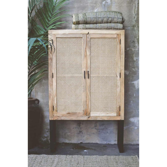 Mango Rottingskap - Natur - 100x40x165cm-Møbler og Bord-Trend Design-Hyttefeber