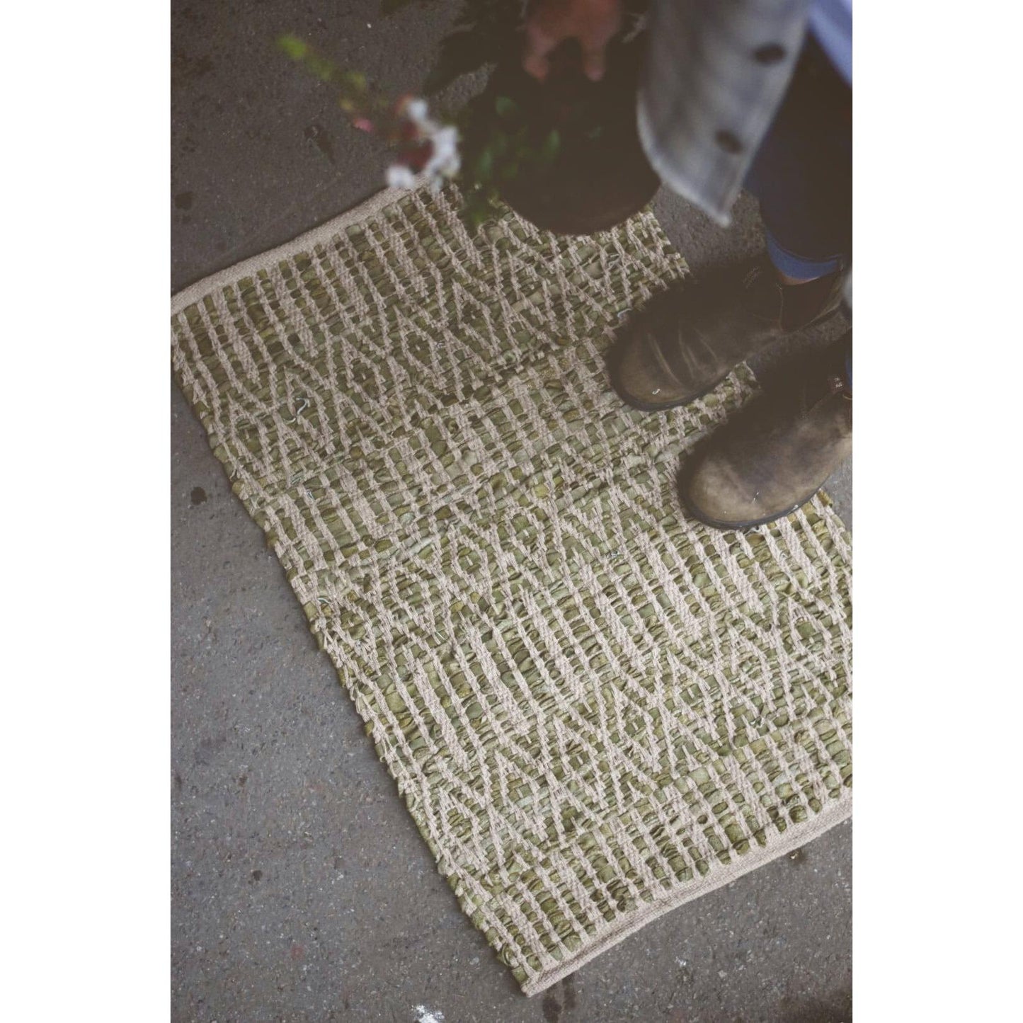 Dørmatte - Skinn - 50×70 Cm - Mønstret Grønn-Dørmatte-Trend Design-Hyttefeber