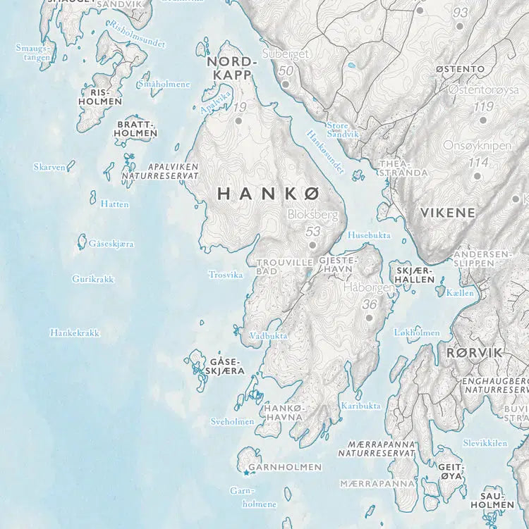 Skjærgårdskart Fredrikstad (50x70 cm)-Maps-Dapamaps-Hyttefeber