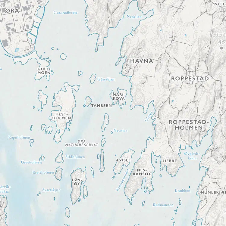 Skjærgårdskart Fredrikstad (50x70 cm)-Maps-Dapamaps-Hyttefeber