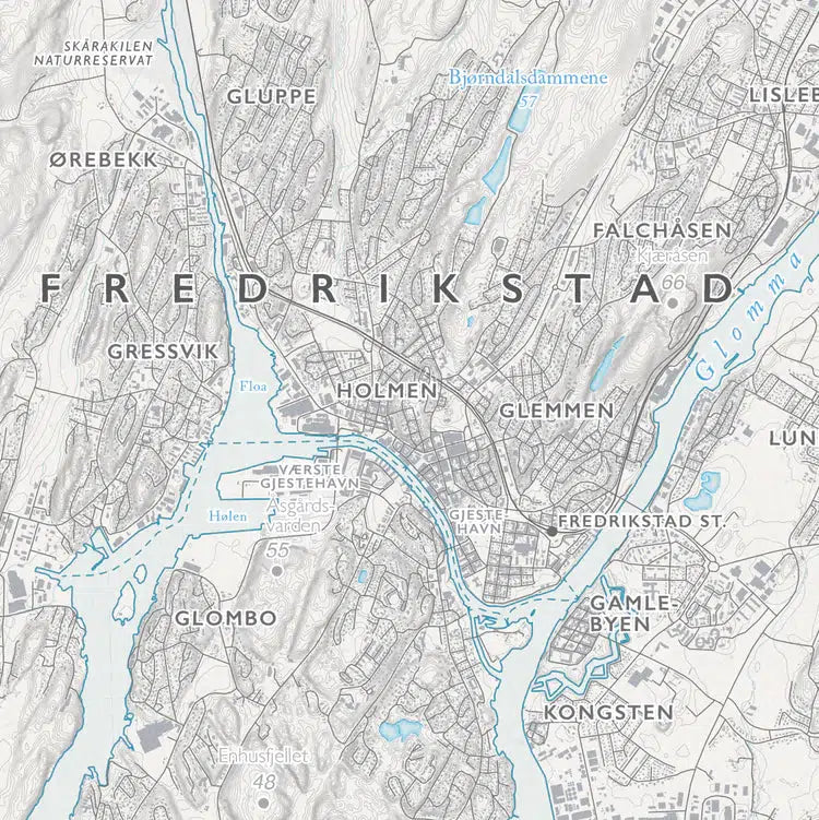 Skjærgårdskart Fredrikstad (50x70 cm)-Maps-Dapamaps-Hyttefeber