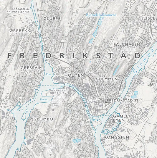 Skjærgårdskart Fredrikstad (50x70 cm)-Maps-Dapamaps-Hyttefeber