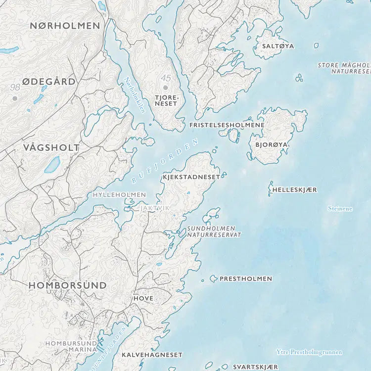 Skjærgårdskart - Grimstad (50x70 cm)-Maps-Dapamaps-Hyttefeber