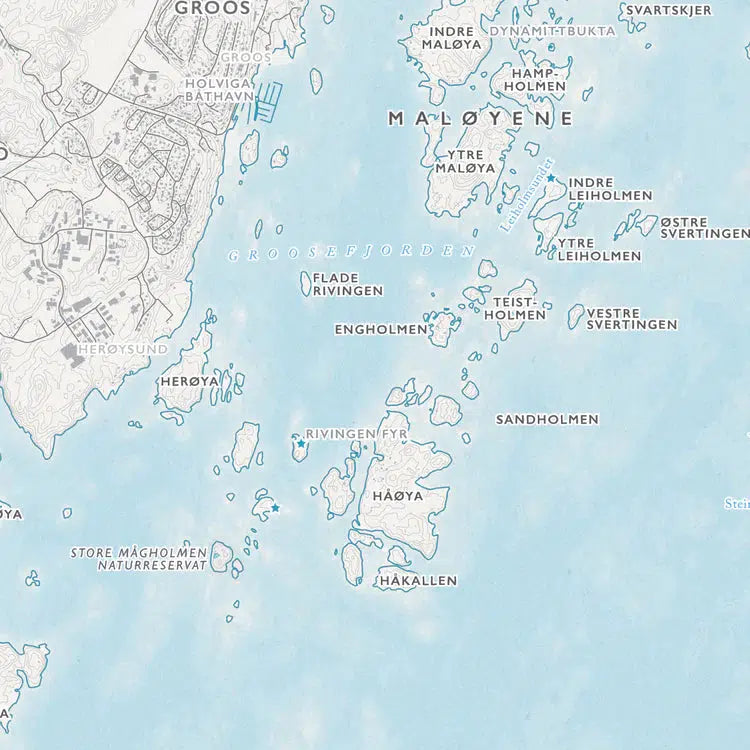 Skjærgårdskart - Grimstad (50x70 cm)-Maps-Dapamaps-Hyttefeber