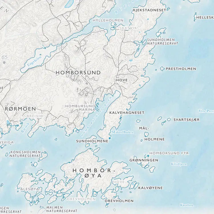 Skjærgårdskart - Grimstad (50x70 cm)-Maps-Dapamaps-Hyttefeber