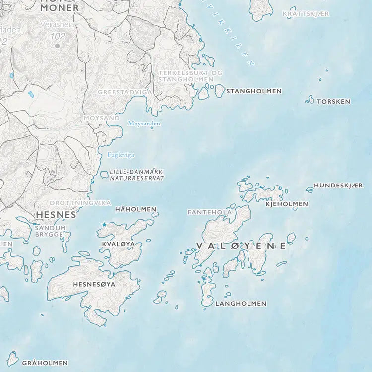 Skjærgårdskart - Grimstad (50x70 cm)-Maps-Dapamaps-Hyttefeber