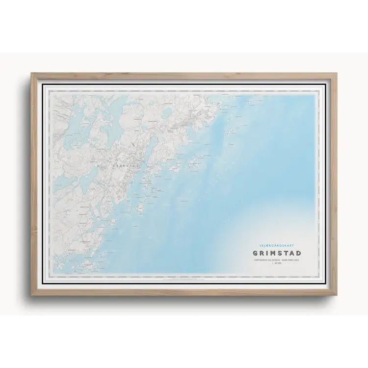 Skjærgårdskart - Grimstad (50x70 cm)-Maps-Dapamaps-Hyttefeber