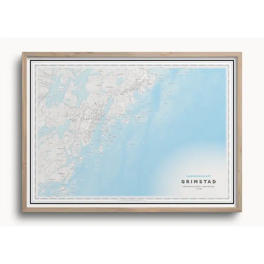 Skjærgårdskart - Grimstad (50x70 cm)-Maps-Dapamaps-Hyttefeber