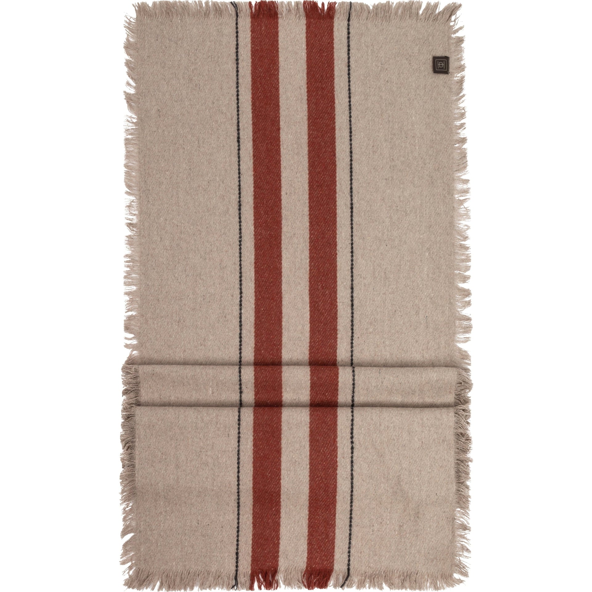 Halvor Bakke - Bordløpet - Resirkluert Ull - Beige/Rust - 50x140cm-Lama-Hyttefeber