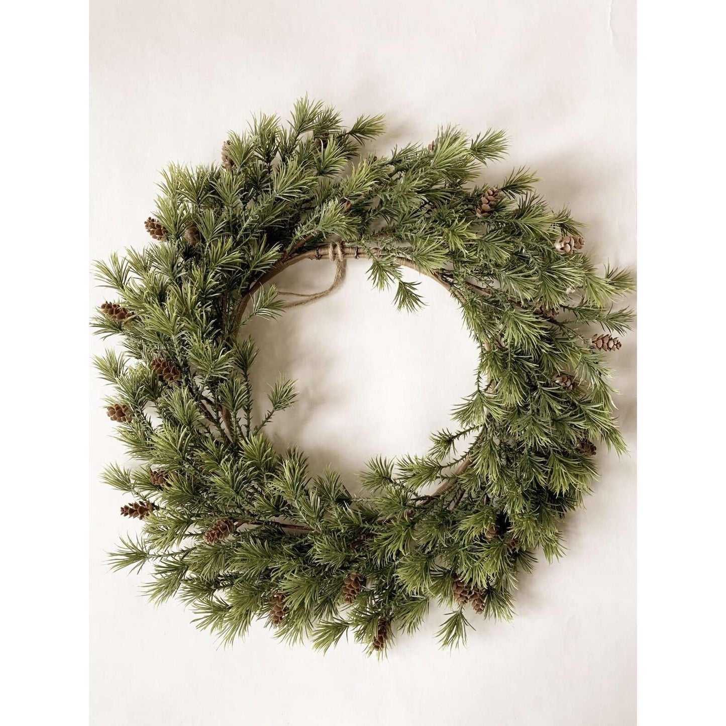 Barkrans med Kongler- Ø 50 Cm-lys-Norvigroup-Hyttefeber