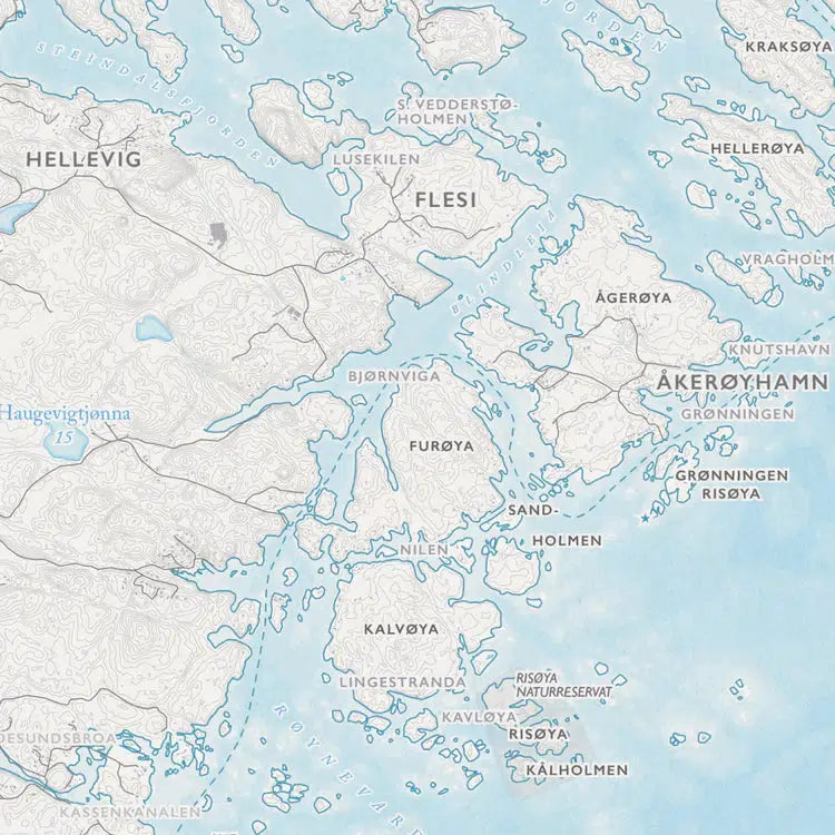 Skjærgårdskart Lillesand (50 x 70 cm)-Maps-Dapamaps-Hyttefeber