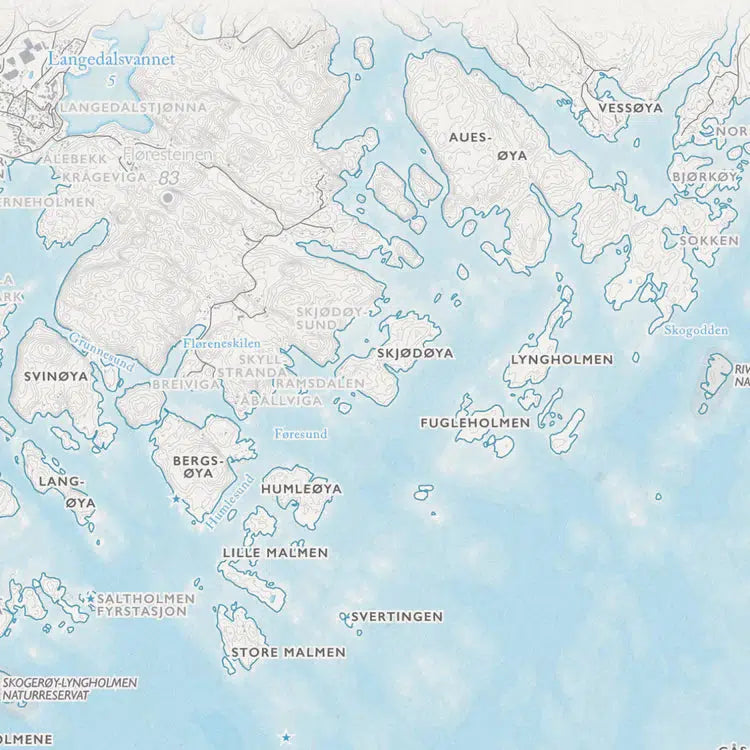 Skjærgårdskart Lillesand (50 x 70 cm)-Maps-Dapamaps-Hyttefeber